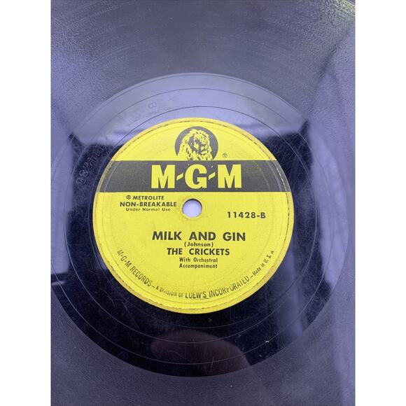 CRICKETS: you're mine / milk and gin MGM 7" Single 45 RPM - Picture 4 of 4